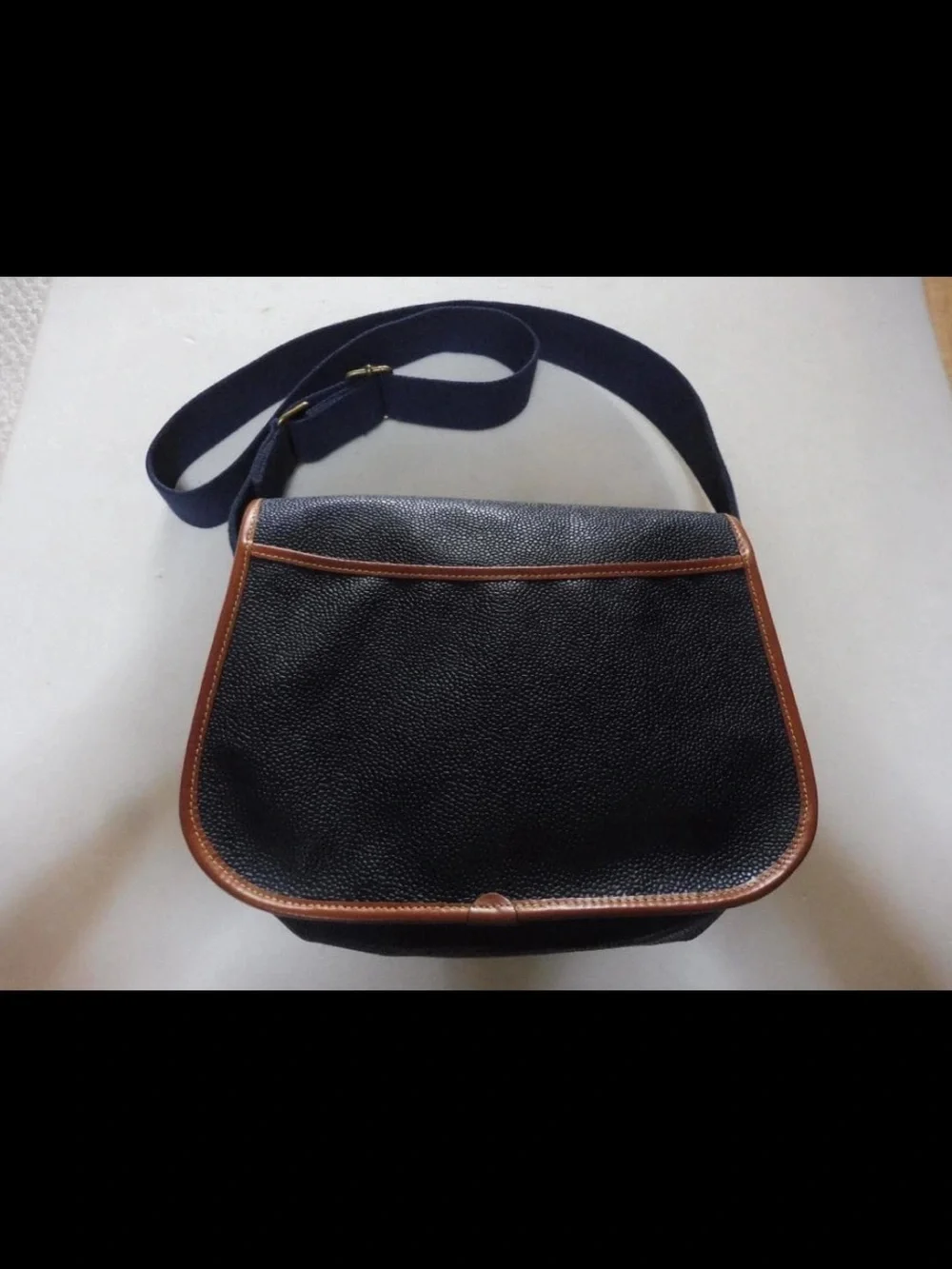 Mulberry Navy Leather-Trim Crossbody Messenger Bag